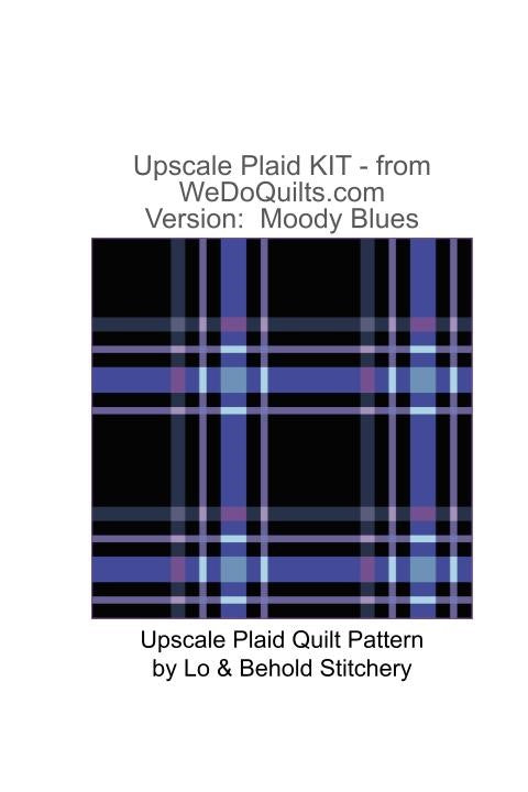Quilt-A-Long Quilt Kit hosted by Lo and Behold Stitchery in style "Upscale Plaid", solid color palette "Moody Blues"