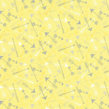Load image into Gallery viewer, HUGABOO - SUNSHINE YELLOW - Laced Lined Yellow - 1/2 Yard - 19737-15 - Yardage - by Deb Strain for Moda - Yellow and Gray - Mommy and Me
