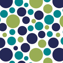 Load image into Gallery viewer, SHANNON CUDDLE Bubble Dot Midnight -Blue and Green Dots - One Half Yard - Minky - 58"-60" wide - Quilt Backing - Polyester - #bubbdot-midn