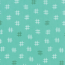 Load image into Gallery viewer, BASIC MIXOLOGIE - Geometric - Grid - Bermuda - Mint - Aqua - 1/2 Yard - 33028-25 - Yardage - by Studio M for Moda - Modern - Geometric