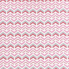 Load image into Gallery viewer, HUGABOO - Wavy Herringbone Pink - 1/2 Yard - 19736-11 - Yardage - by Deb Strain for Moda - Pink and Gray - Pink - Mommy and Me
