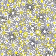 Load image into Gallery viewer, Bumble Bumble - BENARTEX - KANVAS - Bumble Daisy -Grey#8641-11 - Yellow - Daisies - Drawn Floral Print - Modern - Contemporary
