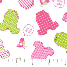 Load image into Gallery viewer, SALE - HELLO BABY - 1/2 Yard - #F21568-28 - Words - Baby Flannel by Northcott - Pink - Juvenile-Baby-Children's- Mommy and Me - Gray - Blue