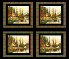 Load image into Gallery viewer, CLEARANCE - A Peaceful Retreat -One Yard Panel -Thomas Kinkade Studios - BENARTEX-#5459-99-Digitally Printed-Inspirational-Cabin -Lake-Woods