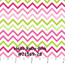 Load image into Gallery viewer, SALE - HELLO BABY - 1/2 Yard - #F21567-28 - Onesies - Baby Flannel by Northcott - Pink - Juvenile - Baby-Children's-Mommy and Me -Gray- Blue
