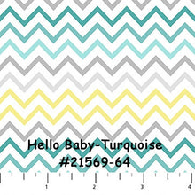 Load image into Gallery viewer, SALE -HELLO BABY - 1/2 Yard - #9000-10 - Solid White Flannel - Baby Flannel by Northcott - Juvenile - Baby - Mommy and Me -Blue-Green- Gray