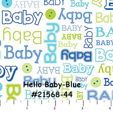Load image into Gallery viewer, SALE - Hello Baby FLANNEL - One Yard - #F21572-44 - White Dots on Green - Northcott - Blue - Juvenile - Baby - Mommy and Me - Green