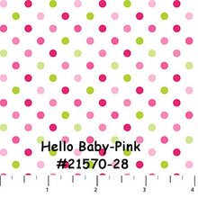 Load image into Gallery viewer, SALE - HELLO BABY - 1/2 Yard - #F21567-28 - Onesies - Baby Flannel by Northcott - Pink - Juvenile - Baby-Children's-Mommy and Me -Gray- Blue