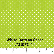 Load image into Gallery viewer, SALE - Hello Baby FLANNEL - One Yard - #F21572-44 - White Dots on Green - Northcott - Blue - Juvenile - Baby - Mommy and Me - Green