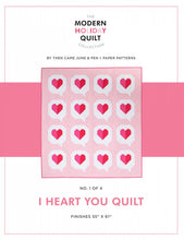 Load image into Gallery viewer, PATTERN: I Heart You by Then Came June and Pen + Paper Patterns -TCJ4399- Modern - Red - Pink - White - Beginner Friendly-Valentine-Wedding