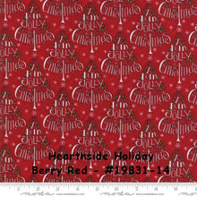 Load image into Gallery viewer, Hearthside Holiday - Berry Red - #19831-14 - 1/2 Yard - by Deb Strain - Christmas - Red - Green - Reindeer - Words - Christmas Trees