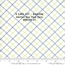 Load image into Gallery viewer, BACKING - 5 Yard Cut - SMITTEN by Bonnie and Camille for Moda - Smitten Bias Plaid - Navy - #55175-27 - Bias Plaid - Navy - Bindings
