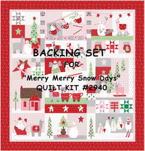 Load image into Gallery viewer, Merry Merry Snow Days BACKING SET - 4-1/2 yards for KIT2940 - Bunny Hill Designs for Moda - Christmas - Snowmen - 65" x 68" - Block-of-Month