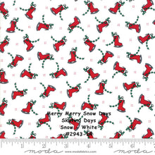 Load image into Gallery viewer, MERRY MERRY SNOW Days - #2943-14 - Skating Days - White -1/2 Yard - Bunny Hill Designs for Moda-Christmas - Holiday - Winter -Snowmen - Red