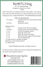 Load image into Gallery viewer, PATTERN: BeWITCHing Pillow Pattern - #1807 - by ThimbleCreek Quilts - Pumpkin - Witch - Halloween - Throw Pillow - for 18" x 18" pillow