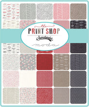 Load image into Gallery viewer, The PRINT SHOP - Charm Pack - by Sweetwater for Moda - 5740PP - Classic - Prints - Reds -Black - White - Khaki - Man Quilt - House Quilt