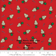 Load image into Gallery viewer, MERRY MERRY SNOW Days - #2942-11 -Oh Christmas Tree- Red -1/2 Yard - Bunny Hill Designs for Moda-Christmas - Holiday - Winter -Snowmen - Red
