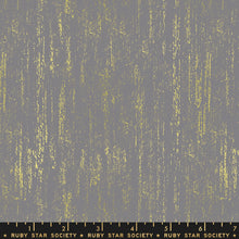 Load image into Gallery viewer, Ruby Star Society - BRUSHED METALLIC - Slate Gray- RS2005-14M - One Half Yard - Moda - Gold Metallic Gray - Sarah Watts