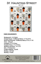 Load image into Gallery viewer, PATTERN: 31 Haunting Street - #217 - 65" x 75" - Modern - Halloween - Houses - Bats - Pumpkins - Trees - Large Throw Quilt - Twin Quilt