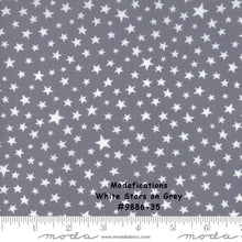 Load image into Gallery viewer, MODAFICATIONS - #9886-45 - Grey Stars on White by Howard Marcus for Moda - Modern - Grey - White - Stars - Modern- Great for Mask Making