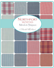 Load image into Gallery viewer, NORTHPORT - Silky Wovens - #12215-12 - Light Blue Check - One Half Yard - Minick & Simpson - Moda - Blue - Cream