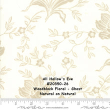 Load image into Gallery viewer, All Hallow's Eve -#20350-26 - Woodblock Floral - Ghost - Natural - ONE HALF YARD - by Fig Tree - Halloween - Large Floral Print - Backing