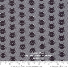 Load image into Gallery viewer, MIDNIGHT MAGIC - #24083-13 - Black Cats on Grey - by April Rosenthal for Moda - One Half Yard - Halloween