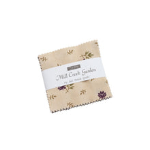 Load image into Gallery viewer, MILL CREEK GARDEN - Layer Cake - 2240 - 10" Squares - Jan Patek Quilts - Moda - Ivory - Green - Purple - Violets - Log Cabin-Classic Colors