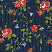 Load image into Gallery viewer, HARBOR SPRINGS - #14900-14 - Navy Blue Main Print - One Half Yard - Minick & Simpson - Moda - Navy - Red - Large Floral