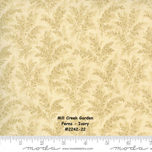Load image into Gallery viewer, MILL CREEK GARDEN - #2242-22 - Ferns - Ivory - One Half Yard - Dark Green - by Jan Patek for Moda - Purple - Green - Tan - Classic