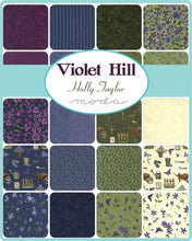 Load image into Gallery viewer, VIOLET HILL - Charm Pack - #6820- by Holly Taylor for Moda - - Classic Color Combo - Green - Purple - Ivory - Floral Print