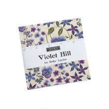 Load image into Gallery viewer, VIOLET HILL - Charm Pack - #6820- by Holly Taylor for Moda - - Classic Color Combo - Green - Purple - Ivory - Floral Print