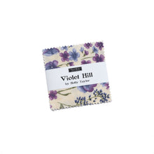 Load image into Gallery viewer, VIOLET HILL - Charm Pack - #6820- by Holly Taylor for Moda - - Classic Color Combo - Green - Purple - Ivory - Floral Print