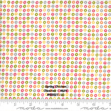 Load image into Gallery viewer, SPRING CHICKEN - #55527-11 - Cheerios - Multi - by Sweetwater - One Half Yard - Chickens - Novelty - Multi color Circles