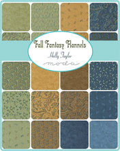 Load image into Gallery viewer, Fall Fantasy Flannels - Charm Pack - #6840 - by Holly Taylor for Moda - Ivory - Brown - Blue - Tan - Green - Golden Tan