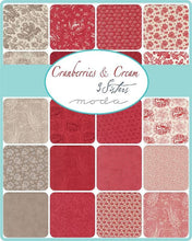 Load image into Gallery viewer, Cranberries & Cream - LAYER CAKE - #44260 - by 3 Sisters for Moda - Classic - Red - Ivory - Deep Red - Tan - Red and Cream