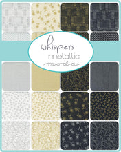 Load image into Gallery viewer, WHISPERS - METALLIC - Charm Pack - 33550M - by Studio M for Moda - Silver and Gold on White and Black Background - Holiday - Christmas