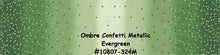 Load image into Gallery viewer, OMBRE CONFETTI METALLIC - Evergreen - #10807-324M - One Half Yard - by V and Co. for Moda - Modern - Green and Gold Metallic - Gorgeous