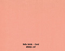 Load image into Gallery viewer, Bella Solids - CORAL - 1/2 YARD - 9900-147 - Solids - Orange - Pink - Apricot & Ash