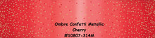 Load image into Gallery viewer, OMBRE CONFETTI METALLIC - Cherry - #10807-314M - One Half Yard - by V and Co. for Moda - Modern - Red and Gold Metallic - Gorgeous