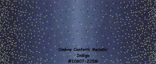 Load image into Gallery viewer, OMBRE CONFETTI METALLIC - Indigo - #10807-225M - One Half Yard - by V and Co. for Moda - Modern - Dark Blue and Gold Metallic