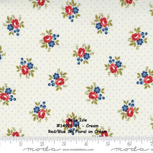 Load image into Gallery viewer, BELLE ISLE - #14925-11 - Red/Blue Floral on Cream - One Half Yard -Minick & Simpson-Moda-Reproduction-Patriotic-Red-White Blue - Paisley