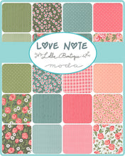 Load image into Gallery viewer, LOVE NOTE - 5150 - Jelly Roll - by Lella Boutique for Moda - Soft Floral -Pink -Green -Blue - Hearts - Daisies - Roses - Strips - Strip Set