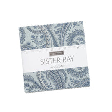 Load image into Gallery viewer, Sister Bay - CHARM PACK - #44270 - by 3 Sisters for Moda - Blues - Grays - Low Volume - Paisley Prints - Floral Prints - Water - Nautical