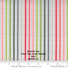 Load image into Gallery viewer, BEAUTIFUL DAY - #29135-11 - Ticker Tape Stripe Numbers - Multi Stripe - Coriander Quilts - Moda - One Half Yard