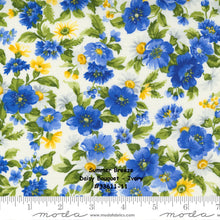 Load image into Gallery viewer, SUMMER BREEZE 2021 - Daisy Bouquet - Royal - 33611-12 - by Moda - Classic - Ivory - Dark Blue - Floral - One Half Yard