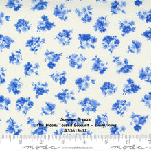 Load image into Gallery viewer, SUMMER BREEZE 2021 - Little Bloom-Tossed Bouquet - Ivory Royal - 33613-12 -One Half Yard - by Moda - Classic - Blue - Ivory -Floral -Backing
