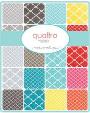 Load image into Gallery viewer, QUATTRO - Charm Pack - #32985 - by STUDIO M for Moda - Rainbow of Colors - Geometric - Modern - Pink - Orange - Grey -Blue - Green - Yellow