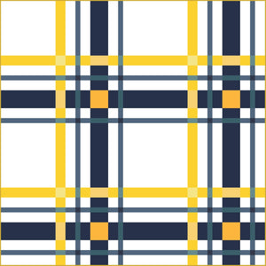 UPSCALE PLAID QUILT KIT - White Background - Maize & Blue - Art Gallery Fabrics - Pattern by Lo & Behold Stitchery - 4 Sizes Available