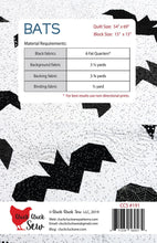 Load image into Gallery viewer, PATTERN:  BATS - CCS191 - by Cluck Clusk Sew - Halloween - Bats - Throw Quilt - Lap Quilt - Fat Quarter Friendly
